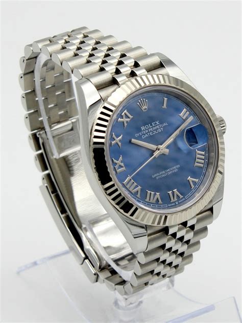 gold rolex datejust blue dial|Rolex Datejust 41mm pre owned.